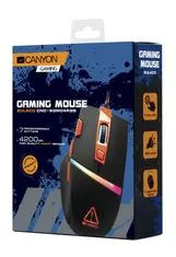 Canyon gaming egér SULACO, 7 programozható gomb, Pixart érzékelő, akár 4200 DPI, fonott kábel, RGB háttérvilágítás, fekete színű