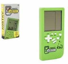 Teddies Digitális játék Falling blocks puzzle műanyag 7x14cm zöld elemes, hanggal, dobozban 7,5x14,5
