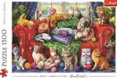 Trefl Puzzle Macskák a kanapén 1500 db