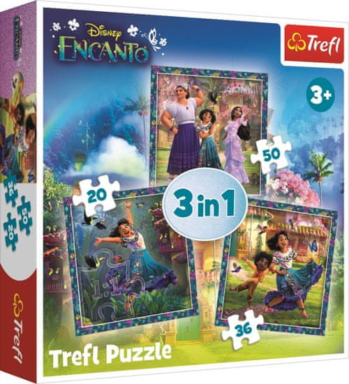 Trefl Puzzle Encanto: karakterek 3 az 1-ben (20,36,50 darab)