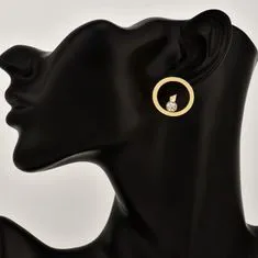 eCa K895 Női kerek fülbevaló arany kővel