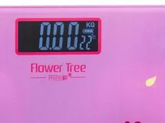 Verk 17085 Digitális személyi mérleg üveg LCD 180kg/100g rózsaszín Tree