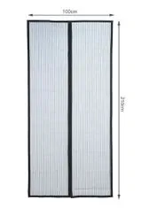 Malatec 18602 szúnyogháló mágneses ajtókhoz HQ 100x210 cm fekete