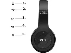 Verk 04110 P47 Bluetooth fejhallgató, vezeték nélküli fejhallgató mikrofonnal és MP3 lejátszó fekete