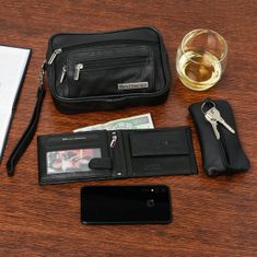 Beltimore P70 férfi bőr RFD pénztárca szett kulcstartóval és tokkal