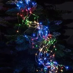 ISO 11348 karácsonyi világítás angyalhaj 200 LED, 9W többszínű 1,95 m