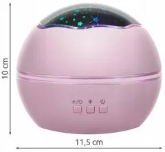 Malatec 16859 Night Sky projektor Deluxe rózsaszín
