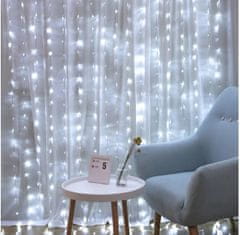 ISO 11333 karácsonyi függöny 300 LED, 3,9W hideg fehér