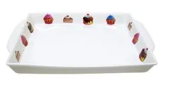 Téglalap alakú tálca muffin díszítéssel, 27, 2 x 28 x 3, 3 cm