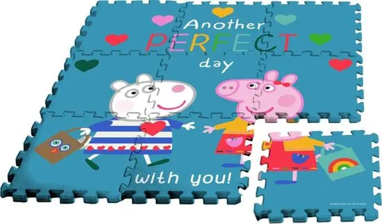 EUROSWAN Padlóhab puzzle Peppa Pig Eva, 9 darabos zacskóban cm