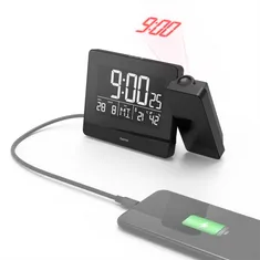 Hama Plus Charge, ébresztőóra időprojekcióval és USB csatlakozóval a mobiltelefon töltéséhez