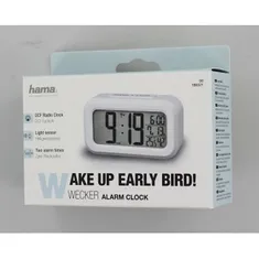 Hama RC 660, digitális ébresztőóra, rádióvezérlésű, fehér színű