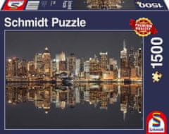 Schmidt Puzzle Felhőkarcolók New Yorkban éjjel 1500 darab