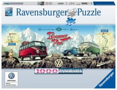 Ravensburger Puzzle Átkelés az Alpokon VW-vel/1000 darab Panoráma