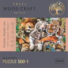 Trefl Wood Craft Origin Puzzle Vadmacskák a dzsungelben 501 darabos puzzle