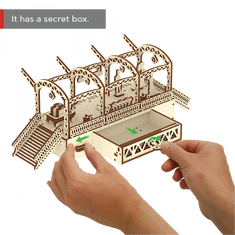 Wooden city 3D puzzle Vasútállomás 175 darab