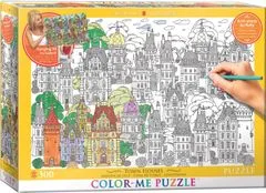 EuroGraphics Color me puzzle Házak a városban 300 darab + akasztó készlet