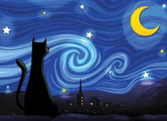 Cobble Hill Cat Starry Night Puzzle 500 darabos puzzle