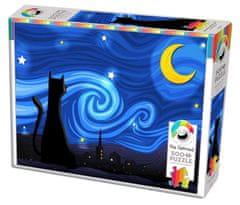 Cobble Hill Cat Starry Night Puzzle 500 darabos puzzle
