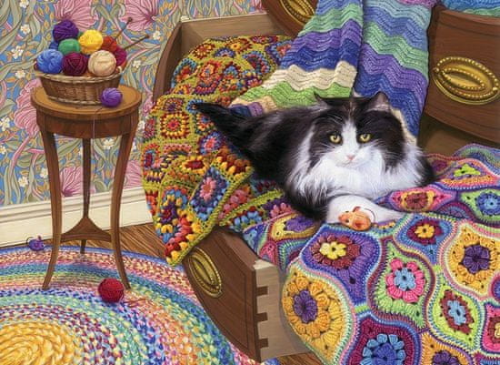 Cobble Hill Puzzle Kényelmes macska 1000 darab