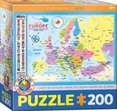 EuroGraphics Puzzle Európa térképe 200 darab