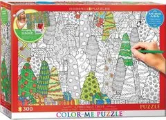 EuroGraphics Color me puzzle karácsonyfák 300 darab + akasztó készlet