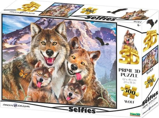 Prime 3D Puzzle Wolf Selfie 3D 500 darab 500 darabos puzzle
