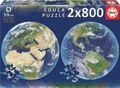 EDUCA Föld bolygó kerek puzzle 2x800 darab