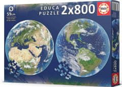 EDUCA Föld bolygó kerek puzzle 2x800 darab