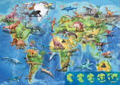 EDUCA Puzzle Világtérkép dinoszauruszokkal 150 darabos puzzle