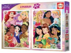 EDUCA Puzzle Disney hercegnők 2x500 db