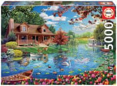 EDUCA Puzzle Ház a tónál 5000 darabos puzzle