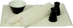 Bambusz teríték, 4 darabos készlet, fehér