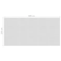 Greatstore szürke napelemes lebegő PE medencefólia 488 x 244 cm