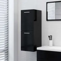 Greatstore fekete forgácslap fürdőszobaszekrény 30 x 30 x 80 cm