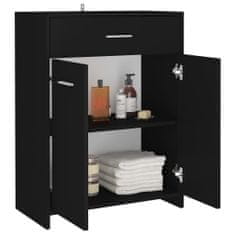 Greatstore fekete forgácslap fürdőszobaszekrény 60 x 33 x 80 cm