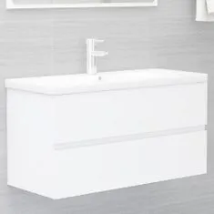 Greatstore fehér forgácslap mosdószekrény beépített mosdókagylóval