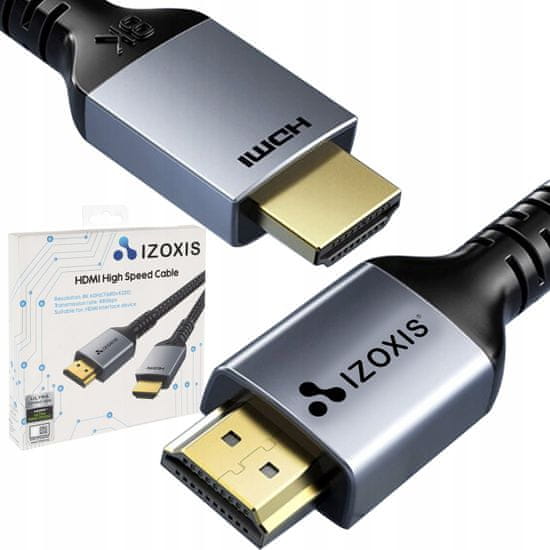 Izoksis 18929 HDMI 2.1 nagy sebességű kábel, 8K 60Hz, 2m fekete