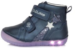 D-D-step Lány sötétben világító magasszárú bőr sportcipő A050-288, 32, sötétkék
