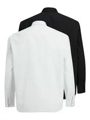 Jack&Jones Plus 2 PACK - férfi ing JJJOE Slim Fit 12195941 Black/PACK WHIT (Méret 3XL)