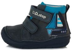 D-D-step Fiú bőr magasszárú sportcipő A071-188, 20, sötétkék