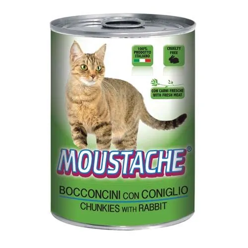 MOUSTACHE Cat Chunks nyúl 415g felnőtt macskák számára