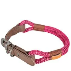 Zolux HYDEPARK állítható nyakörv fonott kötélből 1,1CM / 60CM rózsaszín