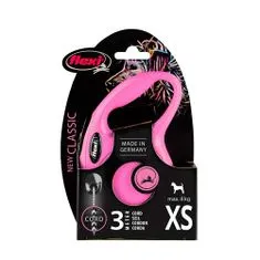 Flexi New Classic zsinór XS 3m 8kg-ig rózsaszín