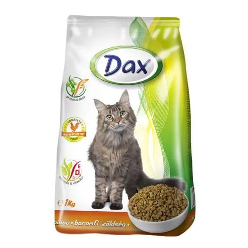 DAX Cat Dry 1kg Poultry-Vegetables granulált cicatáp baromfi+zöldség