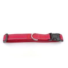 COBBYS PET Állítható reflex textil nyakörv 30-45cm/15mm piros