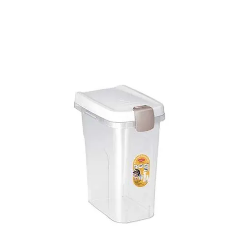 Stefanplast Pet food Container 33x22x41cm 15l átlátszó/fehérrel táptároló edény 6kg tápra