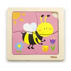 Viga Fa puzzle gyerekeknek 4 darab Méh 4 darab Méh