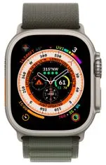 Apple Watch Ultra Cellular, 49mm Titanium Case with Green Alpine Loop Medium MQFN3CS/A