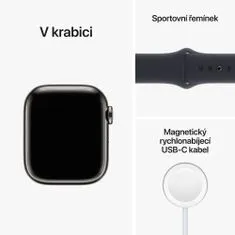 Apple Watch Series 8 Cellular, 41mm Graphite Stainless Steel Case with Midnight Sport Band MNJJ3CS/A
